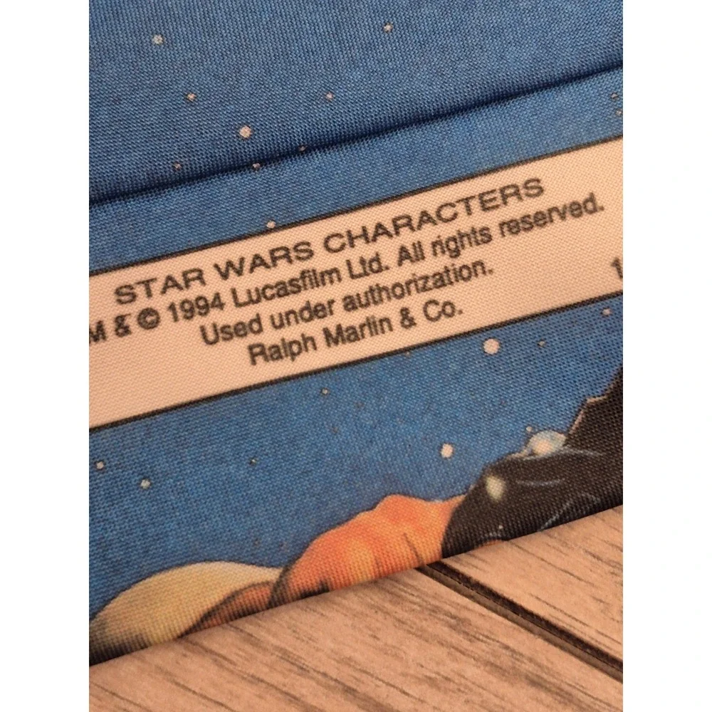 WallyWear Star Wars Mens Tie Blue Black Character Collage Darth Vader Luke VTG